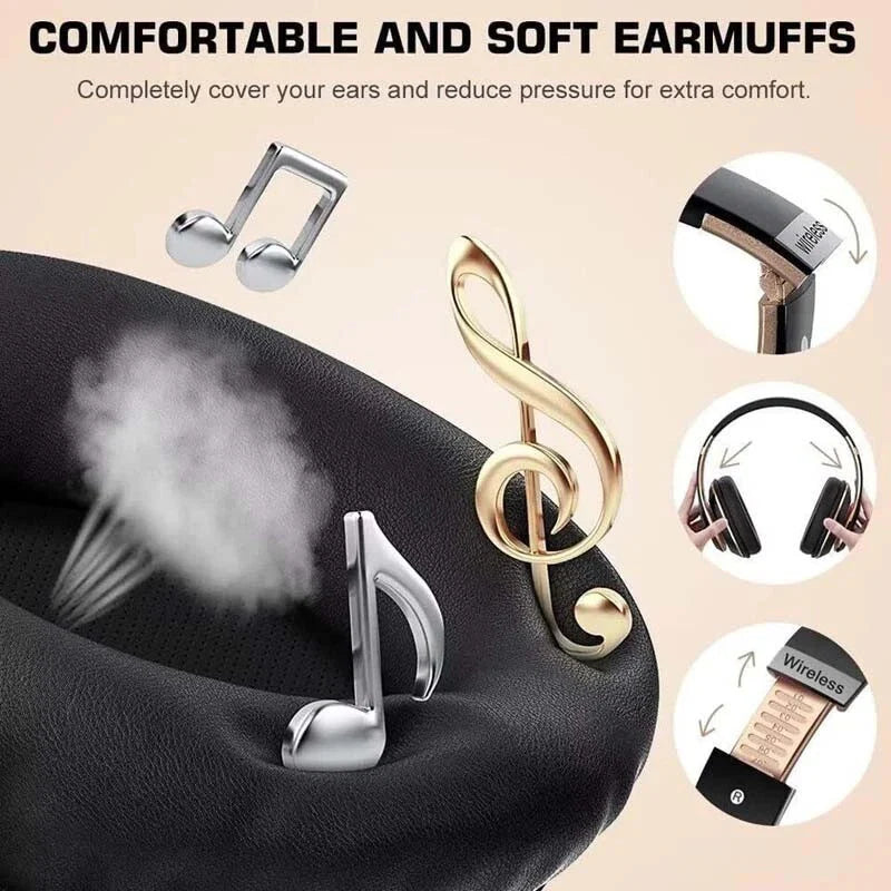 Wireless Headphones Bluetooth Noise Cancelling Stereo Earphones over Ear Headset