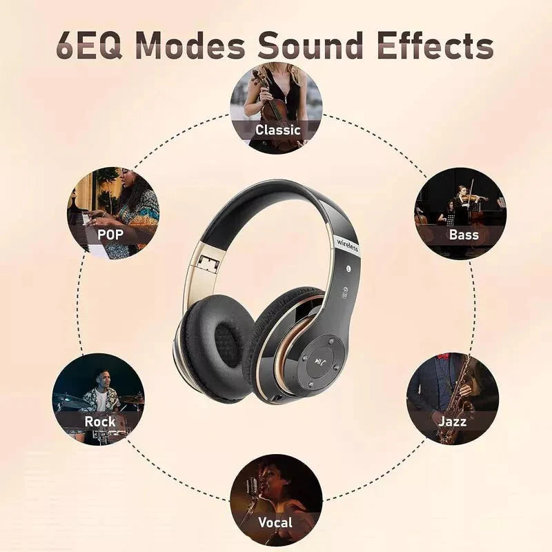 Wireless Headphones Bluetooth Noise Cancelling Stereo Earphones over Ear Headset